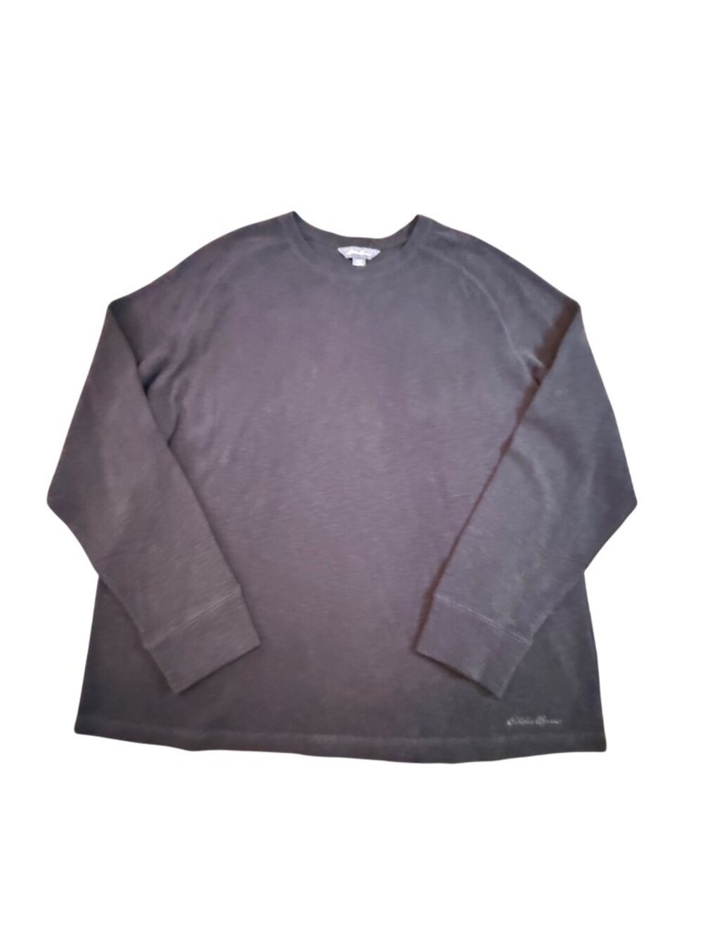 Eddie Bauer Mens Long Sleeve Black Pullover Sweatshirt Layering XXL Cotton Blend